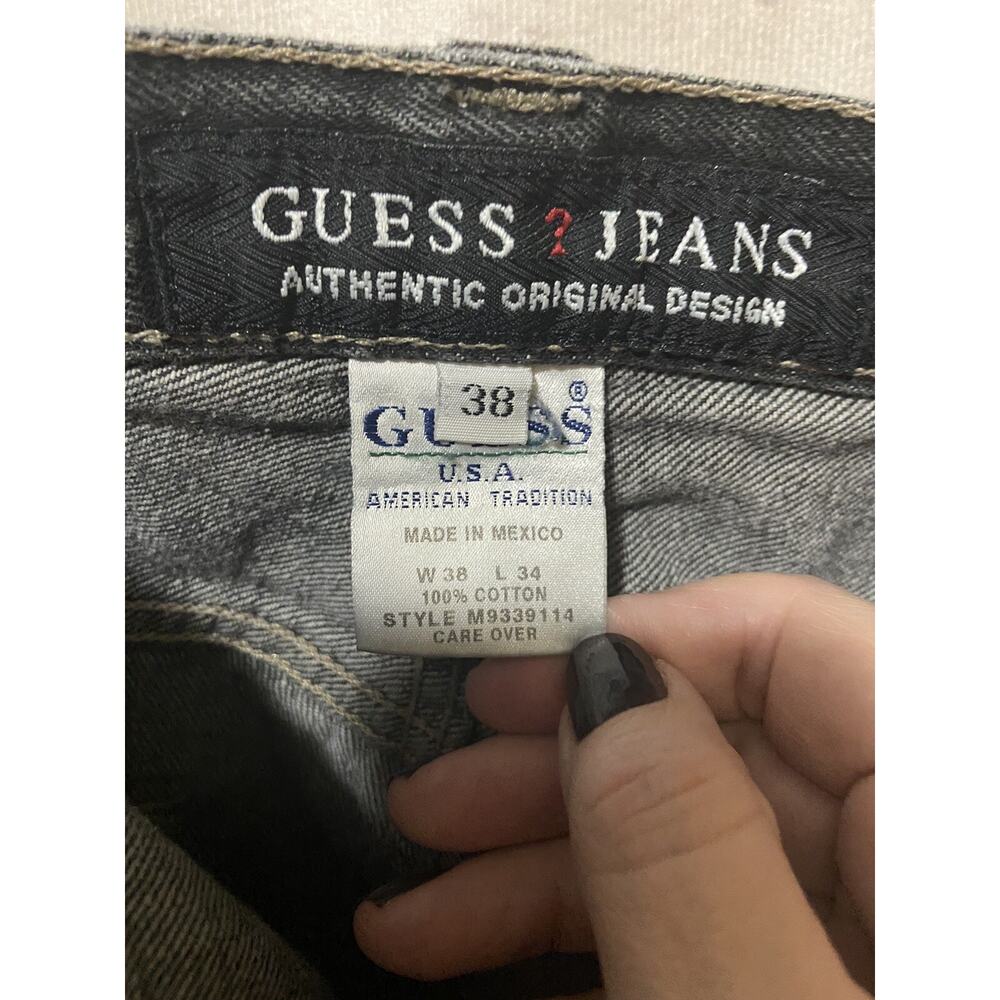 Guess Jeans Men’s Relaxed Fit 38/33 Black Denim 100% Cotton - Picture 7 of 12